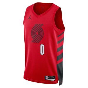Damian Lillard Portland Trailblazers Jordan Unisex Swingman Jersey Red Black L